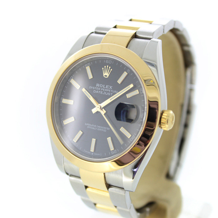 Rolex Datejust 41 126303 Oystersteel Geelgoud Zwarte Wijzerplaat Tweedehands 4154-2104 Juwelier Clem Vercammen.jpg