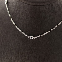Juweel Ketting Witgoud 18 karaat met blauwe kleursteentjes '4848-3301-TWDH' Juweel Ketting Witgoud 18 karaat met blauwe kleursteentjes '4848-3301-TWDH'
