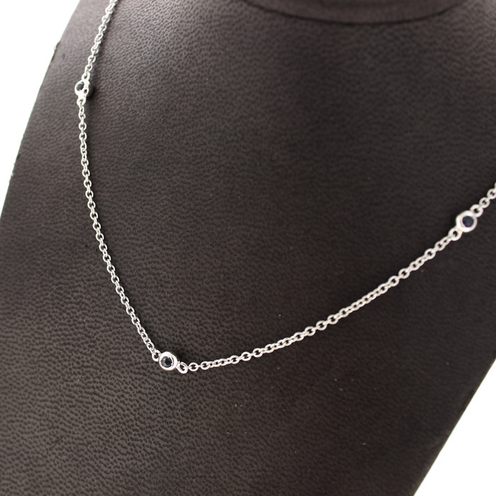 Ketting Witgoud 18 Karaat Blauwe Kleursteentjes Tweedehands 4907-3304 Juwelier Clem Vercammen.jpg