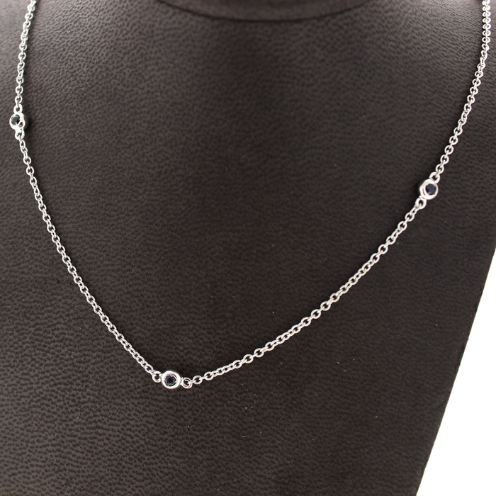 Ketting Witgoud 18 Karaat Blauwe Kleursteentjes Tweedehands 4907-3304 Juwelier Clem Vercammen.jpg