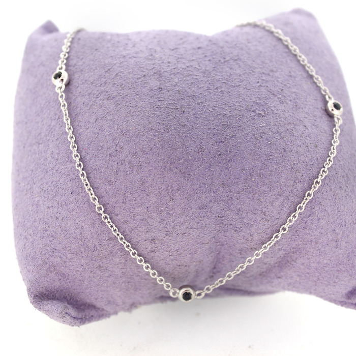 Ketting Witgoud 18 Karaat Blauwe Kleursteentjes Tweedehands 4907-3304 Juwelier Clem Vercammen.jpg