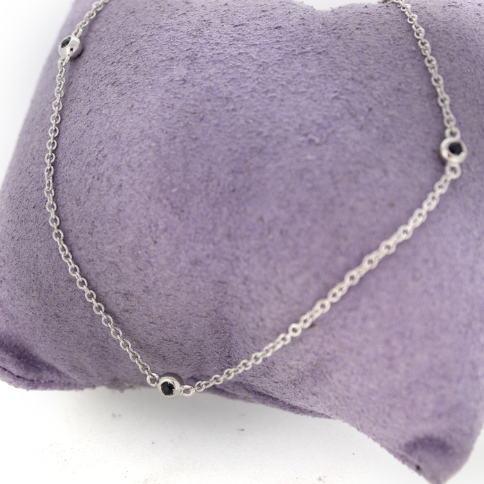 Ketting Witgoud 18 Karaat Blauwe Kleursteentjes Tweedehands 4907-3304 Juwelier Clem Vercammen.jpg