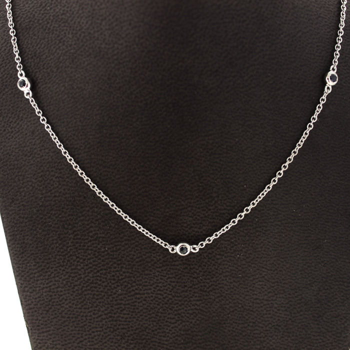 Ketting Witgoud 18 Karaat Blauwe Kleursteentjes Tweedehands 4907-3304 Juwelier Clem Vercammen.jpg