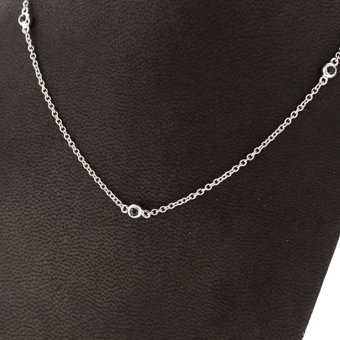 Ketting Witgoud 18 Karaat Blauwe Kleursteentjes Tweedehands 4907-3304 Juwelier Clem Vercammen.jpg