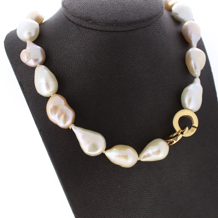 Parelcollier Geelgoud 18 Karaat Parels Tweedehands 4419-3294 Juwelier Clem Vercammen.jpg