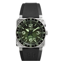 Horloge BELL & ROSS BR-03 GMT Green Lum BR0393-GN-ST/SRB Horloge BELL & ROSS BR-03 GMT Green Lum BR0393-GN-ST/SRB