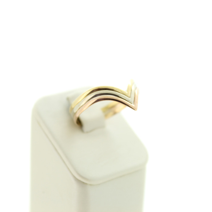 Ring Tricolore Wit Rose Geelgoud 18 Karaat TWeedehands 82499-3317 Juwelier Clem Vercammen.jpg