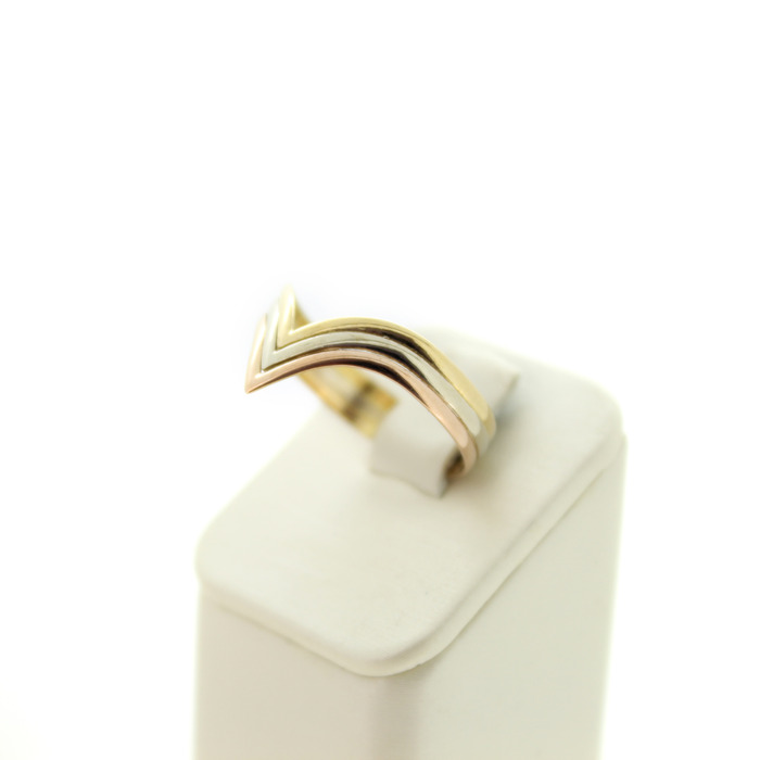 Ring Tricolore Wit Rose Geelgoud 18 Karaat TWeedehands 82499-3317 Juwelier Clem Vercammen.jpg