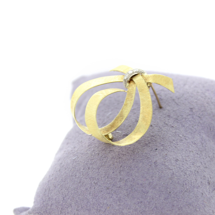 Broche Vintage Geelgoud 18K Diamant 8-8 Tweedehands 82515-3333 Juwelier Clem Vercammen.jpg