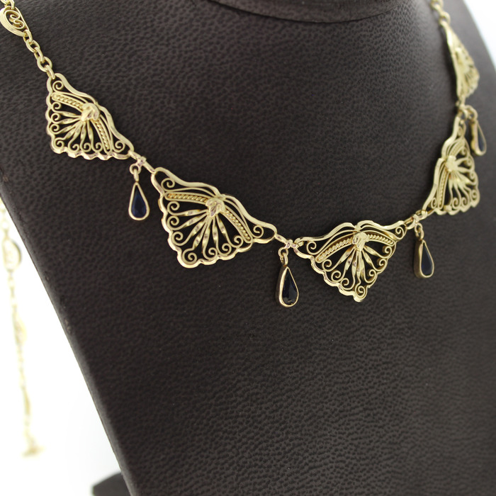Ketting Vintage Geelgoud 18K Saffier Tweedehands 82519-3337 Juwelier Clem Vercammen.jpg