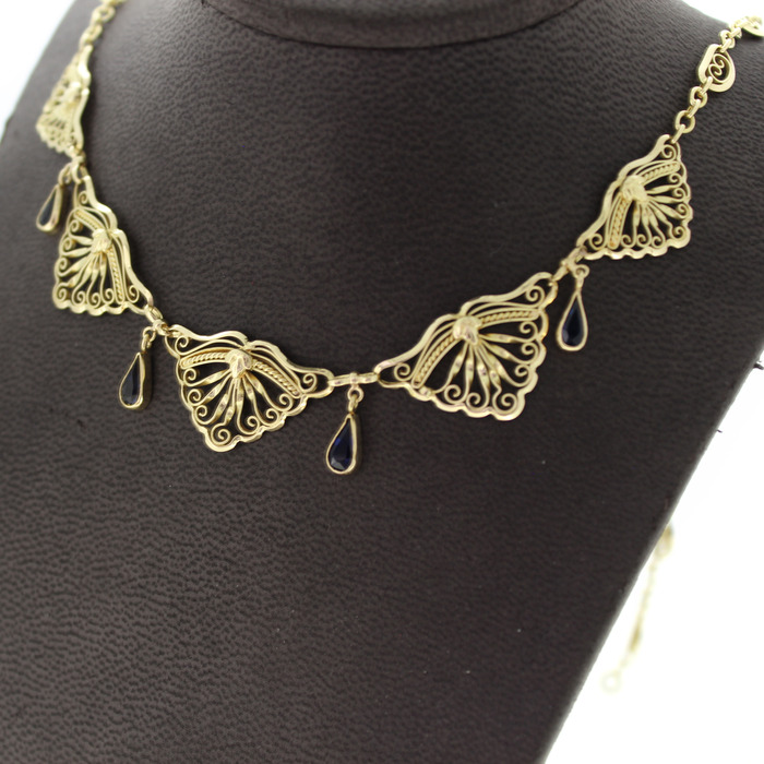 Ketting Vintage Geelgoud 18K Saffier Tweedehands 82519-3337 Juwelier Clem Vercammen.jpg