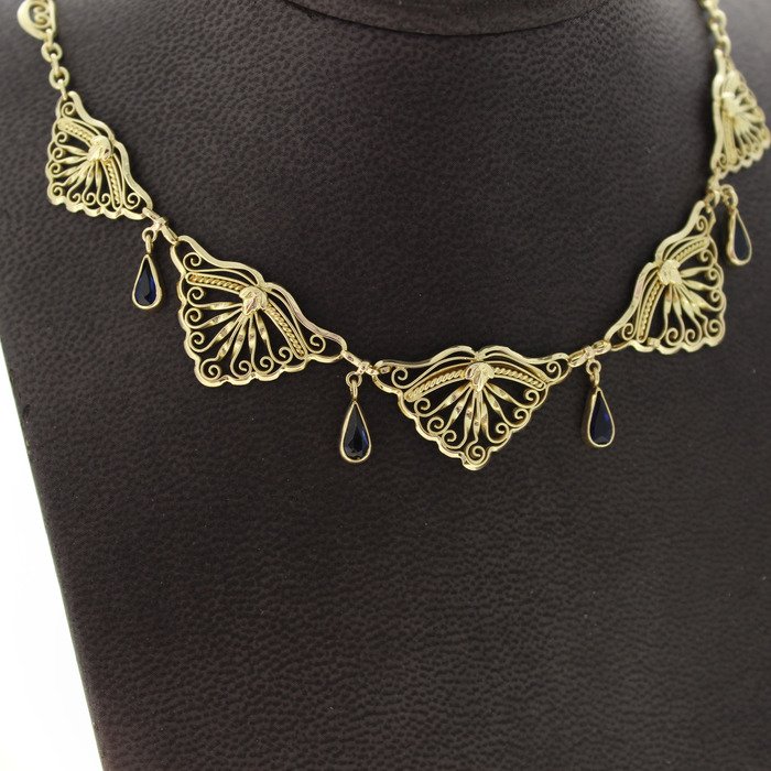 Ketting Vintage Geelgoud 18K Saffier Tweedehands 82519-3337 Juwelier Clem Vercammen.jpg