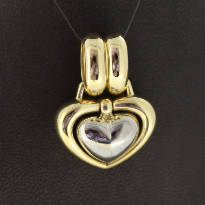 Hanger Chimento Hart Bicolor Wit Geelgoud 18Karaat Tweedehands 82520-3338 Juwelier Clem Vercammen.jpg