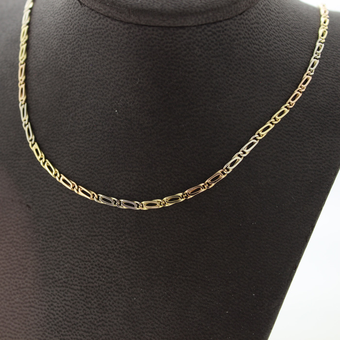 Ketting Tricolor Wit Rose Geelgoud 18K Tweedehands 82521-3340 Juwelier Clem Vercammen.jpg