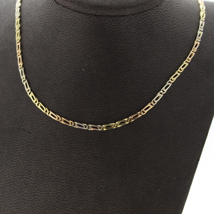 Ketting Tricolor Wit Rose Geelgoud 18K Tweedehands 82521-3340 Juwelier Clem Vercammen.jpg