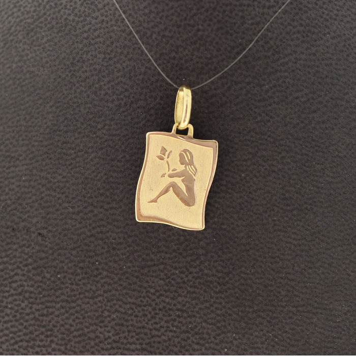Hanger Horoscope Maagd Geelgoud 18 Karaat Tweedehands 82524-3344 Juwelier Clem Vercammen.jpg