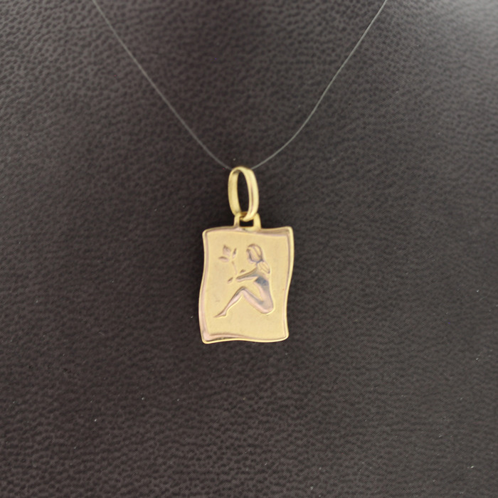 Hanger Horoscope Maagd Geelgoud 18 Karaat Tweedehands 82524-3344 Juwelier Clem Vercammen.jpg