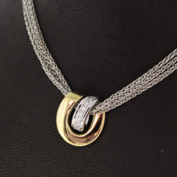 Juweel Ketting met hanger Bicolor wit en geelgoud 18 karaat briljanten '5486-3315-TWDH' Juweel Ketting met hanger Bicolor wit en geelgoud 18 karaat briljanten '5486-3315-TWDH'