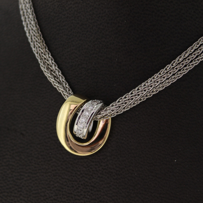Ketting Witgoud 18K Hanger Bicolor Wit Geelgoud 18K Briljanten TWeedehands 5486-3315 Juwelier Clem Vercammen.jpg