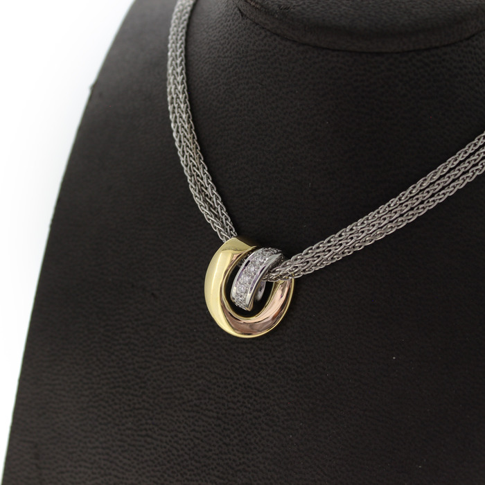 Ketting Witgoud 18K Hanger Bicolor Wit Geelgoud 18K Briljanten TWeedehands 5486-3315 Juwelier Clem Vercammen.jpg