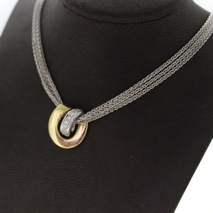 Ketting Witgoud 18K Hanger Bicolor Wit Geelgoud 18K Briljanten TWeedehands 5486-3315 Juwelier Clem Vercammen.jpg