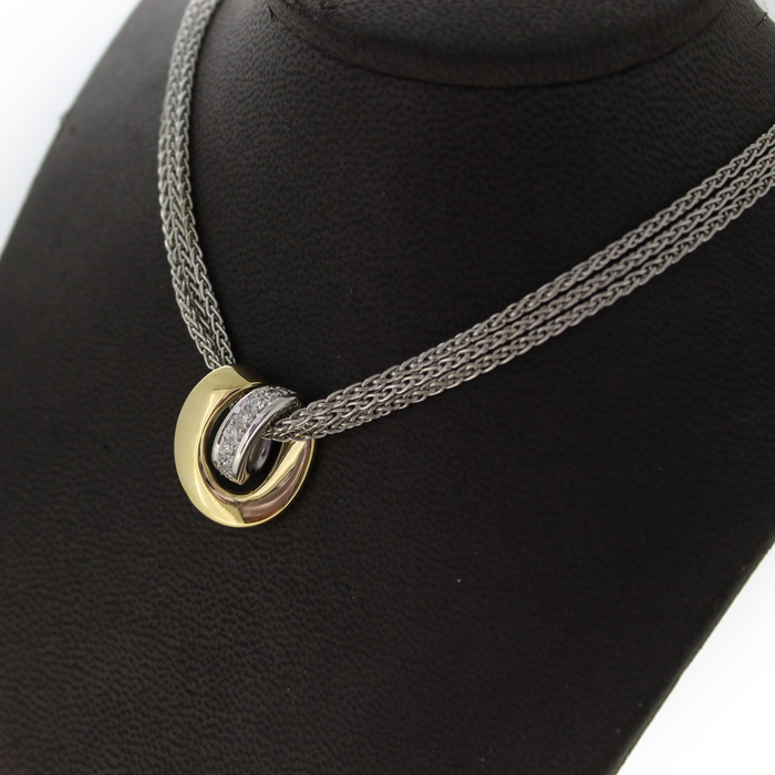 Ketting Witgoud 18K Hanger Bicolor Wit Geelgoud 18K Briljanten TWeedehands 5486-3315 Juwelier Clem Vercammen.jpg