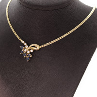 Juweel Collier Geelgoud 18 karaat saffier en briljant '5746-3351-TWDH' Juweel Collier Geelgoud 18 karaat saffier en briljant '5746-3351-TWDH'