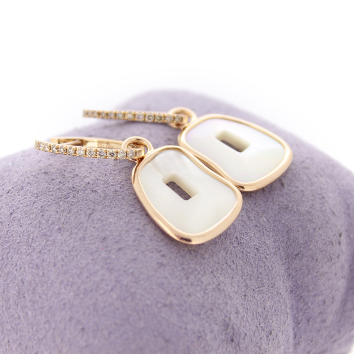 Mattioli Oorbellen Puzzle Nacre Briljanten bruin Rosegoud 18K Tweedehands 6075-3056 Juwelier Clem Vercammen.jpg