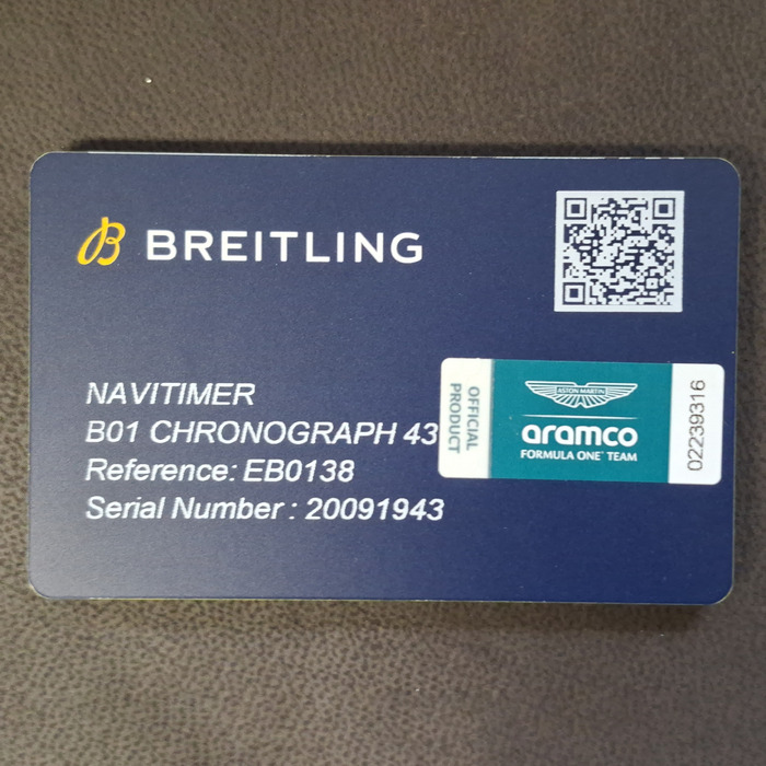 Breitling Navitimer Aston Martin Aramco Formula One Team Eb01381A1B1X1 Tweedehands 6110-2142 Juwelier Clem Vercammen.jpg