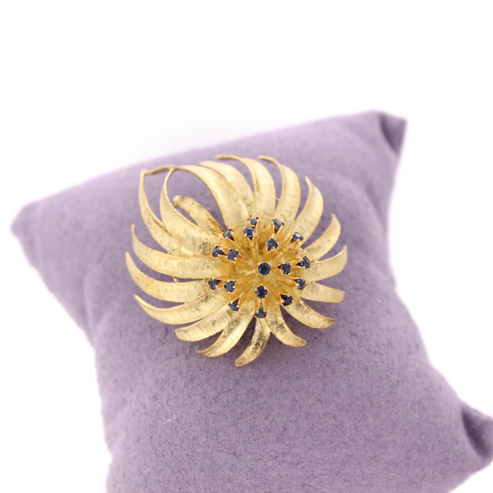 Broche Geelgoud 18K Saffier Tweedehands 6180-3360 Juwelier Clem Vercammen.jpg