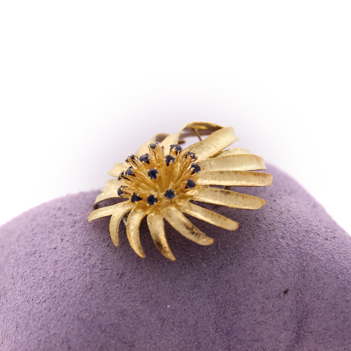 Broche Geelgoud 18K Saffier Tweedehands 6180-3360 Juwelier Clem Vercammen.jpg
