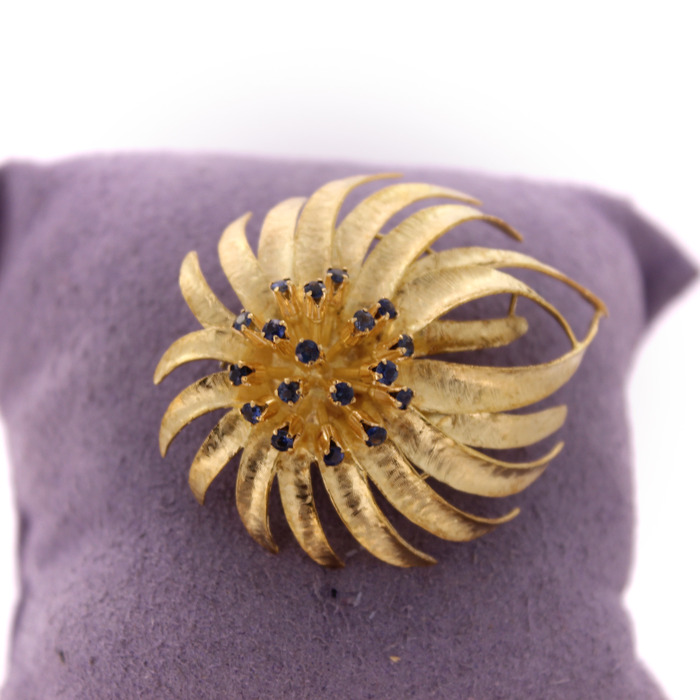 Broche Geelgoud 18K Saffier Tweedehands 6180-3360 Juwelier Clem Vercammen.jpg