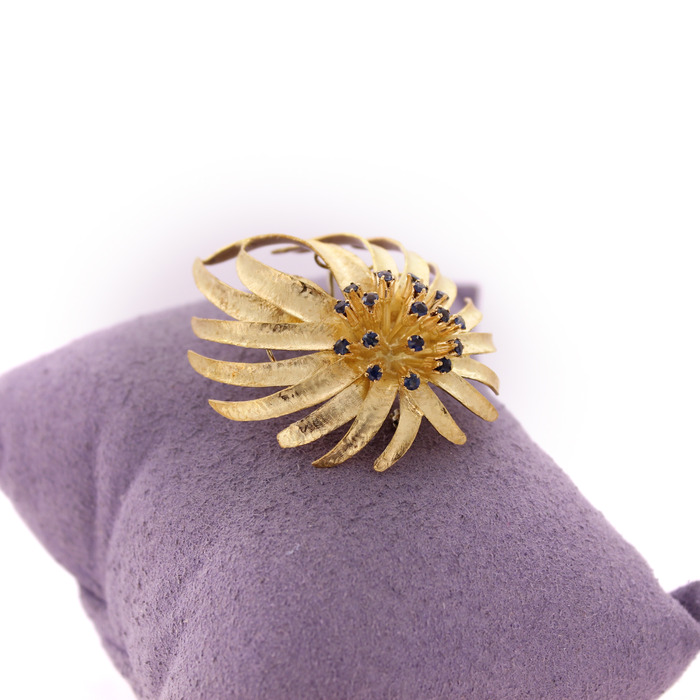 Broche Geelgoud 18K Saffier Tweedehands 6180-3360 Juwelier Clem Vercammen.jpg