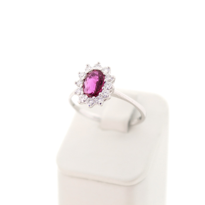 Entourage Ring Briljanten Kleursteen Tweedehands 6148-3359 Juwelier Clem Vercammen.jpg