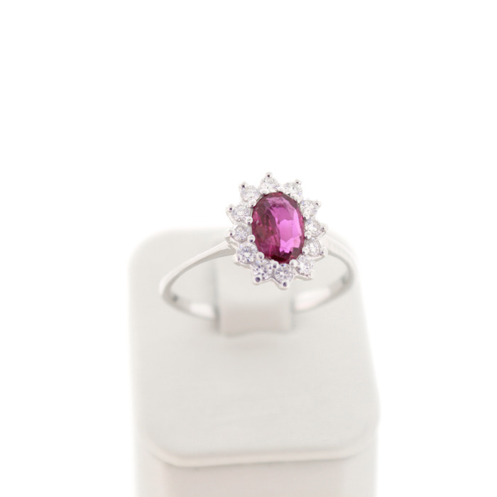 Entourage Ring Briljanten Kleursteen Tweedehands 6148-3359 Juwelier Clem Vercammen.jpg