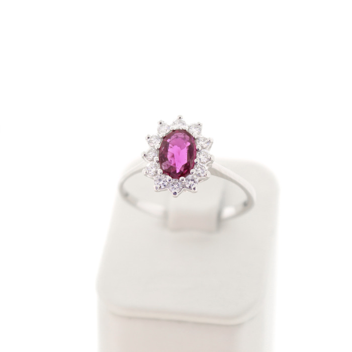 Entourage Ring Briljanten Kleursteen Tweedehands 6148-3359 Juwelier Clem Vercammen.jpg
