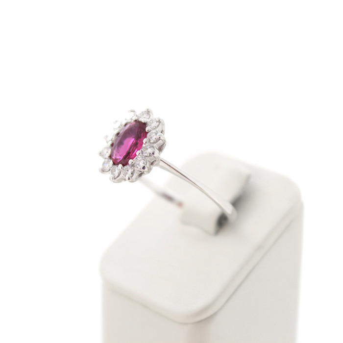 Entourage Ring Briljanten Kleursteen Tweedehands 6148-3359 Juwelier Clem Vercammen.jpg