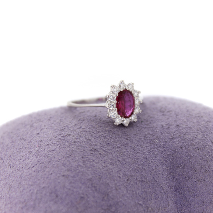 Entourage Ring Briljanten Kleursteen Tweedehands 6148-3359 Juwelier Clem Vercammen.jpg