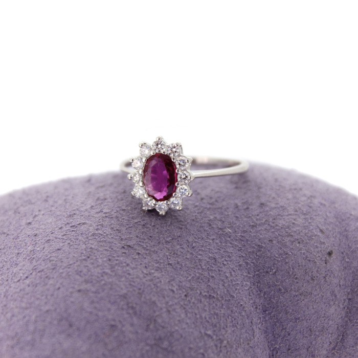 Entourage Ring Briljanten Kleursteen Tweedehands 6148-3359 Juwelier Clem Vercammen.jpg