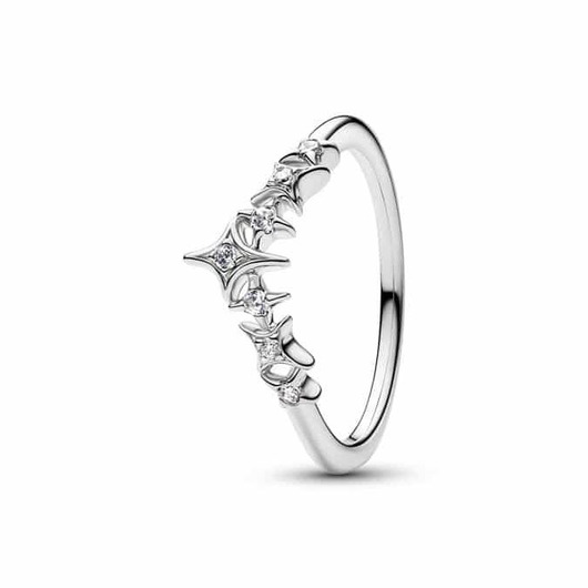 Juweel PANDORA TIARA STAR PLATINUM-PLATED RING 134946C01 88888 Juweel PANDORA TIARA STAR PLATINUM-PLATED RING 134946C01 88888