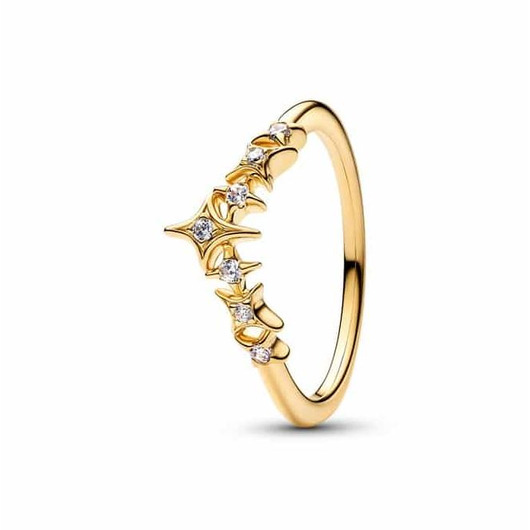 Juweel PANDORA TIARA STAR GOLD-PLATED RING 164946C01 88888 Juweel PANDORA TIARA STAR GOLD-PLATED RING 164946C01 88888