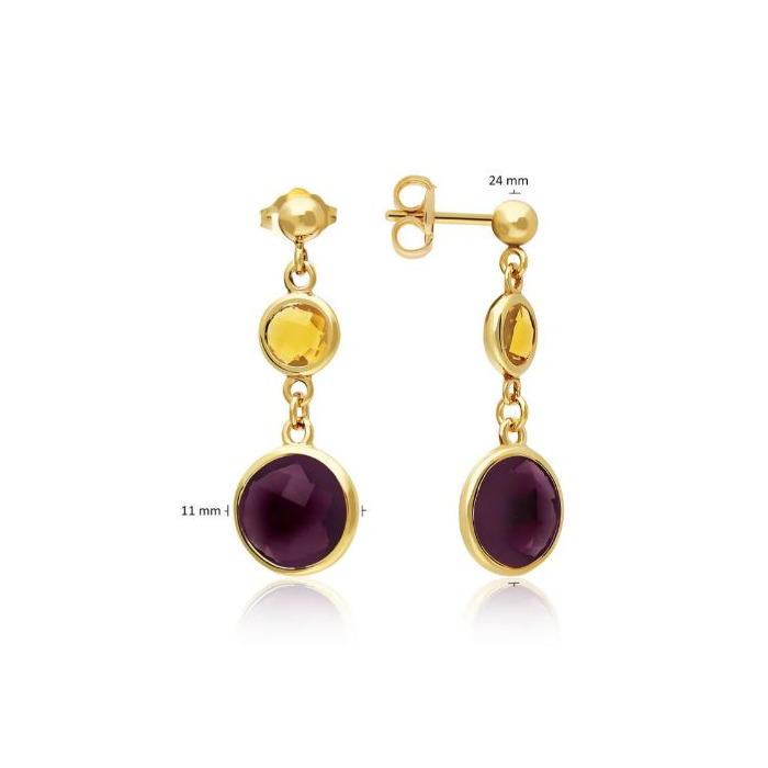 277808 01 Glow Oorstekers Yellow Purple 106-8609-00 Juwelier Clem Vercammen.jpg