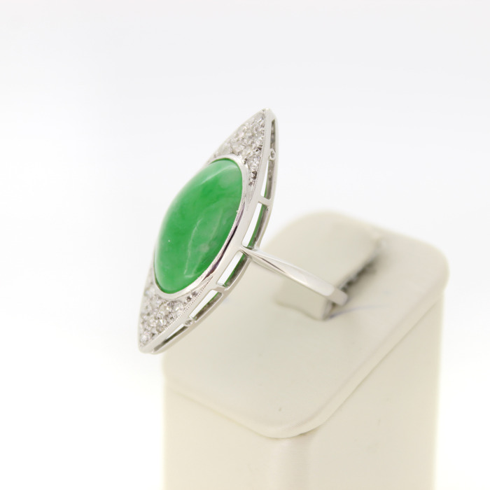Ring Vintage Witgoud 18K Briljanten Groene Kleursteen Tweedehands 6749-3366 Juwelier Clem Vercammen.jpg