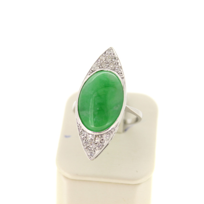 Ring Vintage Witgoud 18K Briljanten Groene Kleursteen Tweedehands 6749-3366 Juwelier Clem Vercammen.jpg