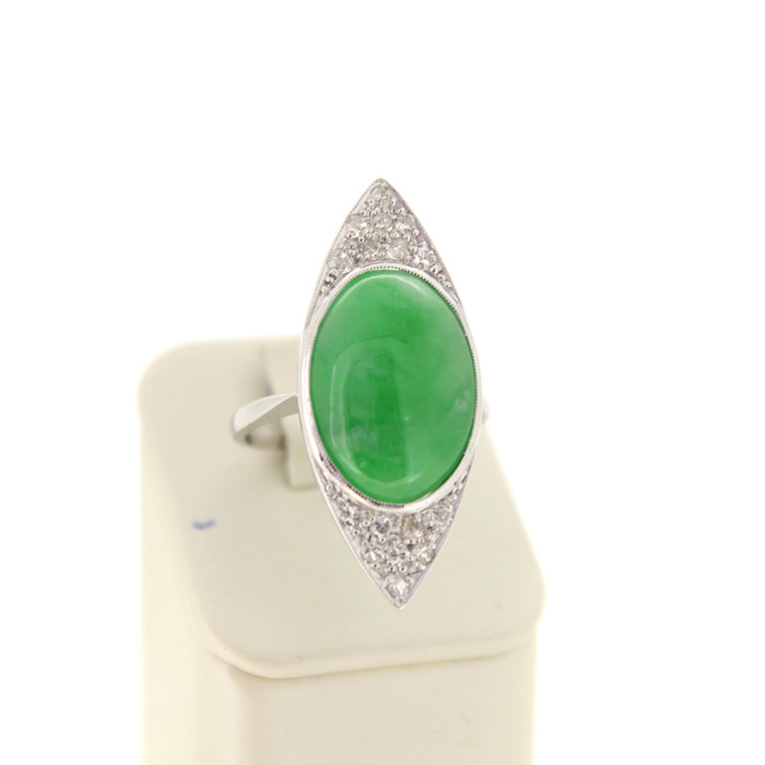 Ring Vintage Witgoud 18K Briljanten Groene Kleursteen Tweedehands 6749-3366 Juwelier Clem Vercammen.jpg