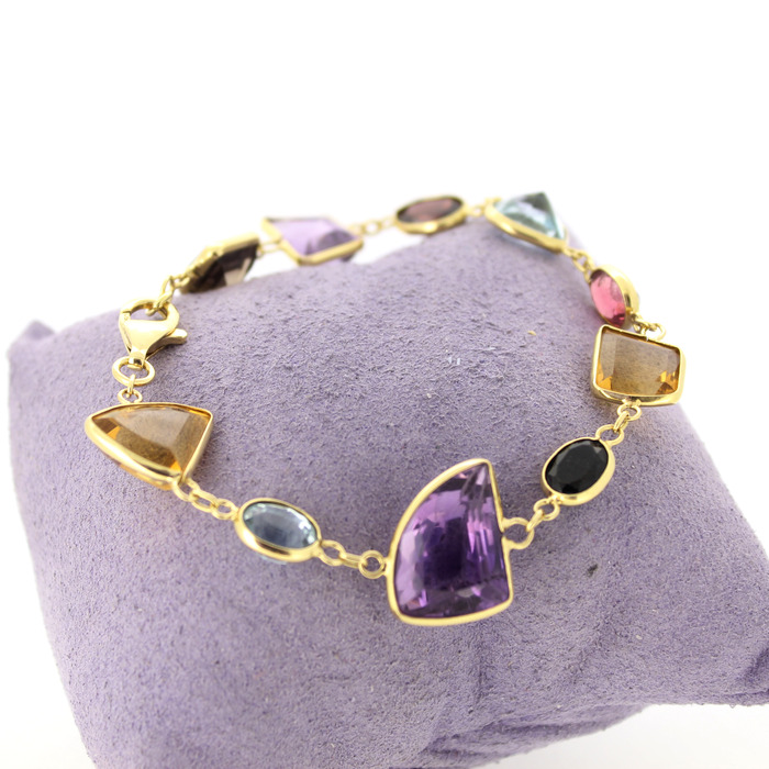 Armband Geelgoud 18K Kleurstenen Tweedehands 6744-3363 Juwelier Clem Vercammen.jpg