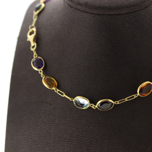 Juweel Collier geelgoud 18 karaat met kleurstenen '6745-3364-TWDH' Juweel Collier geelgoud 18 karaat met kleurstenen '6745-3364-TWDH'