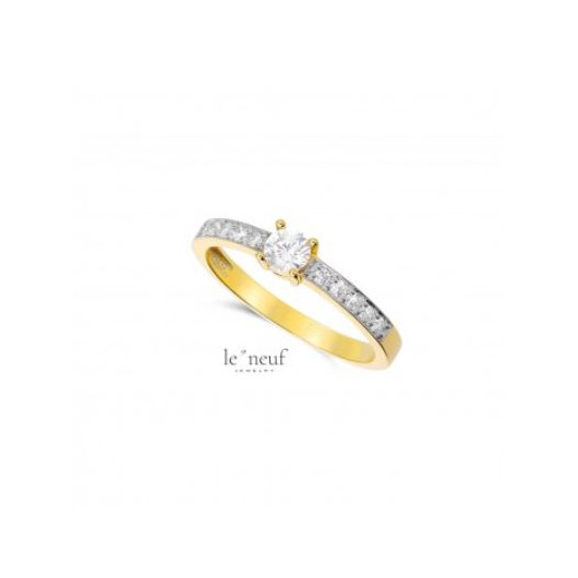 Juweel GENTO LE NEUF RING 9K GOUD ZIRCONIUM LNR44 Juweel GENTO LE NEUF RING 9K GOUD ZIRCONIUM LNR44