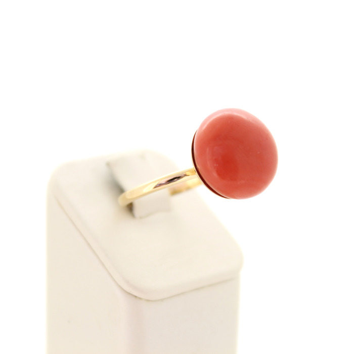 Set Van Collier Ring Oorbellen Geelgoud 18K Koraal Tweedehands 6751-3374 Juwelier Clem Vercammen.jpg