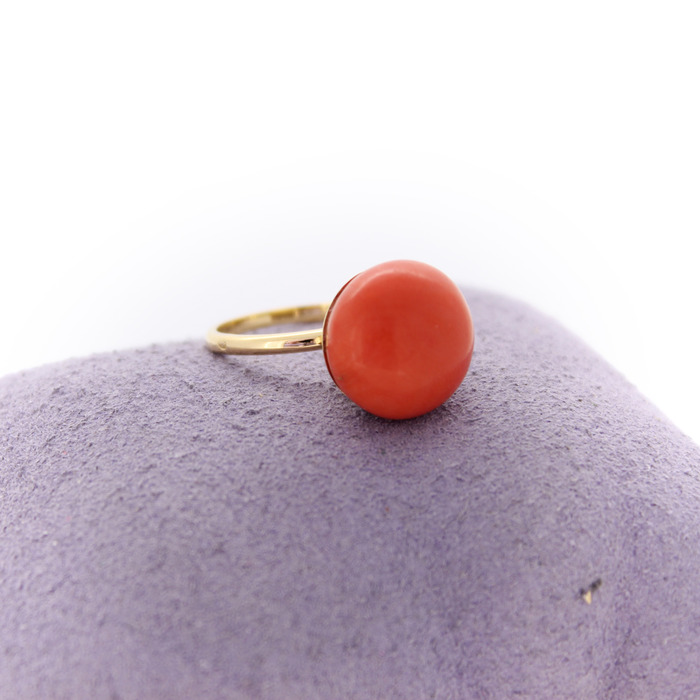 Set Van Collier Ring Oorbellen Geelgoud 18K Koraal Tweedehands 6751-3374 Juwelier Clem Vercammen.jpg